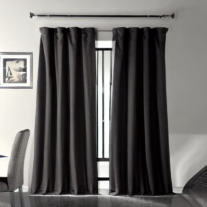 black curtain rods with black curtains